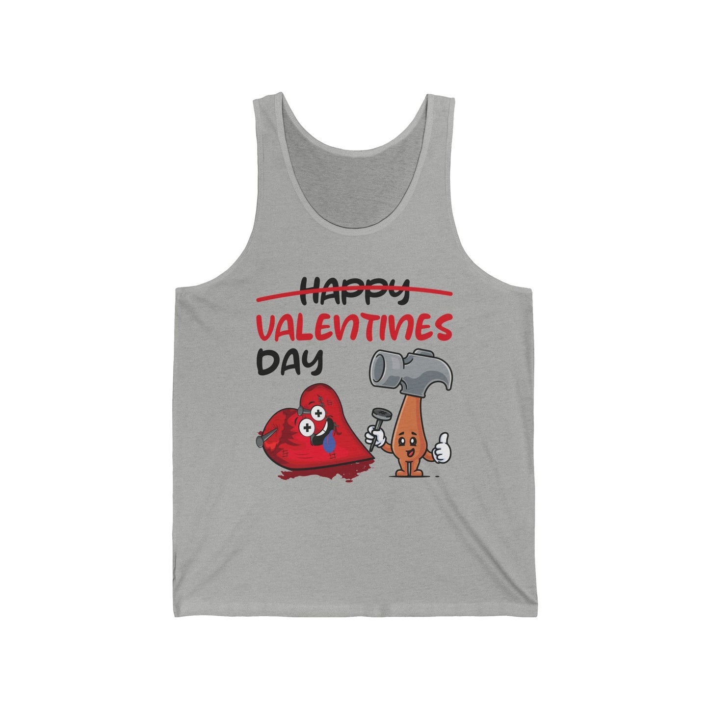 Funny Anti Valentines Day Gift Carpentor Cupid Heart Hammer Nails Tank Top For Men Women Tank Top