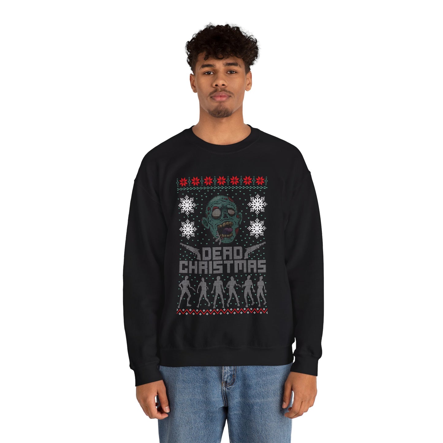 Inspired Merry Christmas The Walking Zombie Face Ugly Funny Dead Christmas Sweatshirt Jumper Xmas Sweater