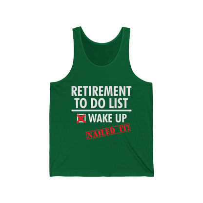 Funny Retirement to do List. Funny Retirement Humor Gift Tank Tops For Men Women