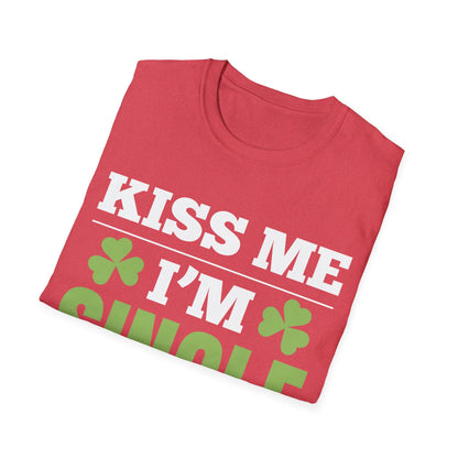 Kiss Me I'm Single T-Shirt St Patrick Day T-Shirt for Men Women