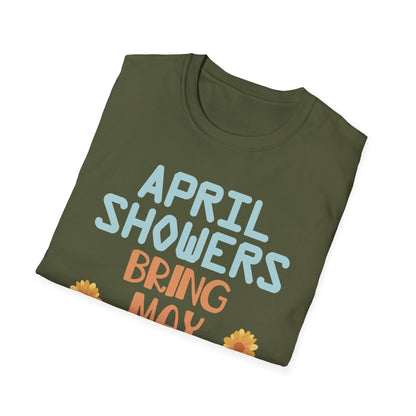 April Showers Bring May Flowers Mayflowers Spring Quote T-Shirt