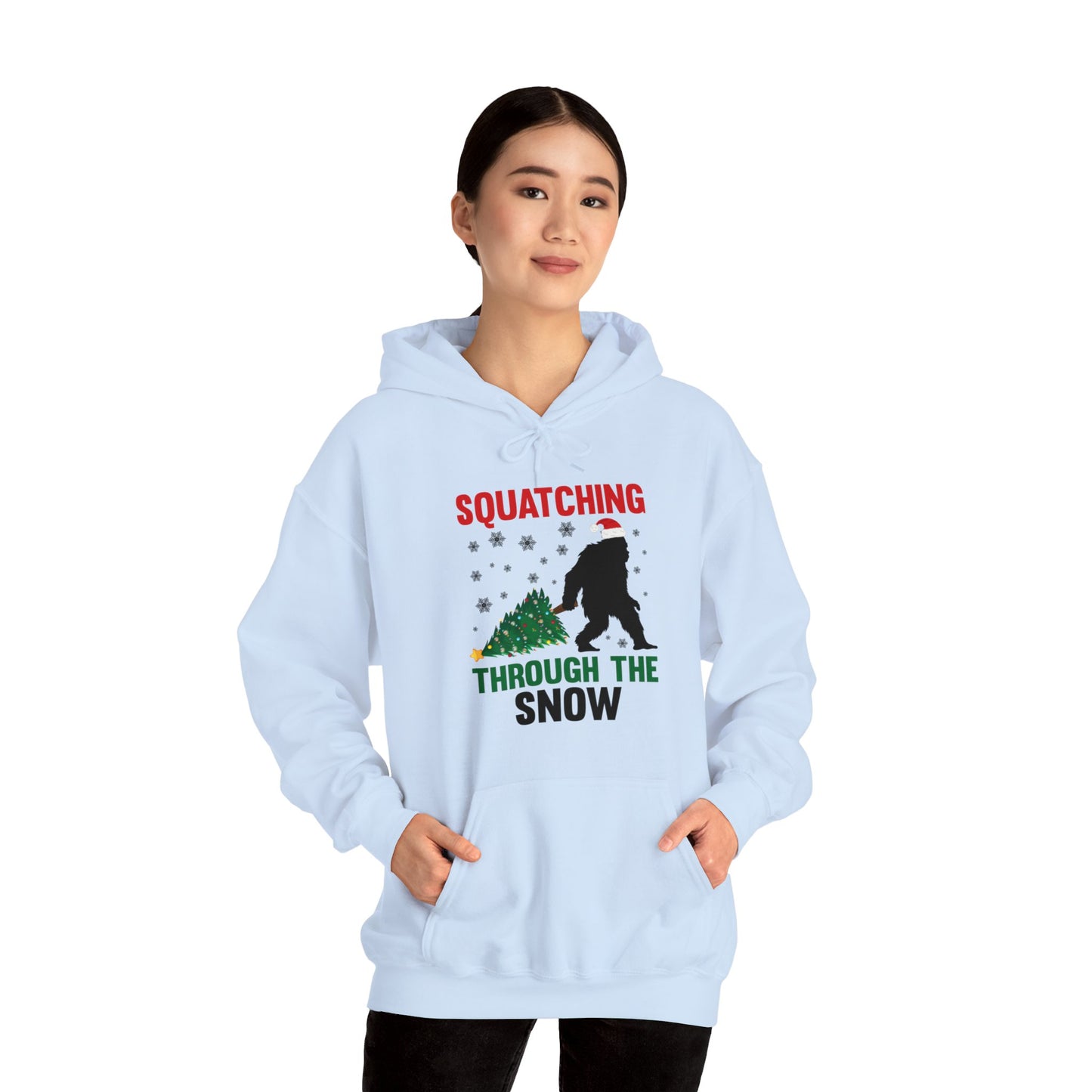 Squatching Through The Snow Funny Bigfoot Christmas Sasquatch Hoodie