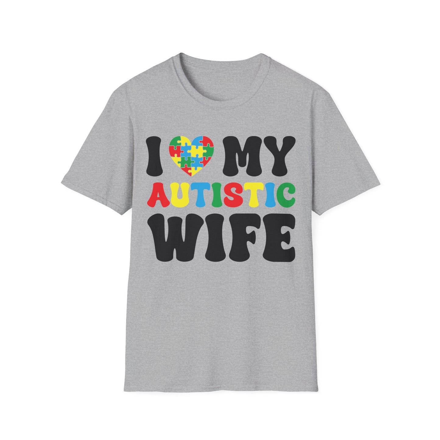 Funny I Heart My Autistic Wife I Love My Autistic Wife T-Shirt For Men T-Shirt