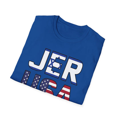 Jerusalem City Usa Israel Flag Jewish Support Jerusalem T-Shirt For Men Women T-Shirt