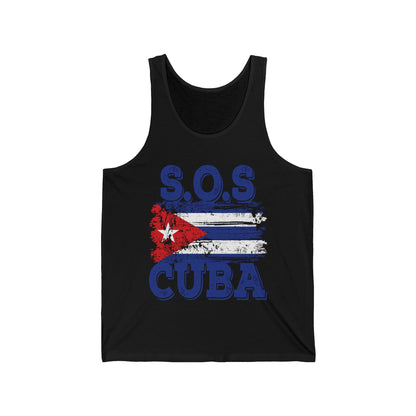 SOS Cuba Cuban Flag Shirt Man Cuban Tank Tops for Men Women