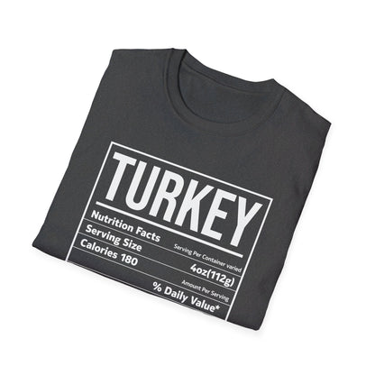 Turkey Nutrition Facts Funny Family Matching Thanksgiving Christmas T-Shirt For Men Women