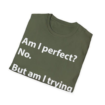 Funny Am I Perfect No. Am I Trying To Be A Better Person Also No Sarcastic T-Shirt