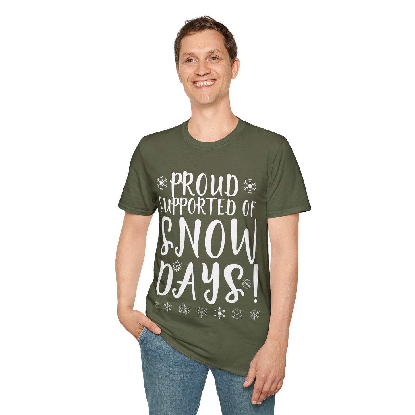 Proud Supporter Of Snow Days Vintage Christmas Holiday Funny Xmas T-Shirt For Men Women T-Shirt