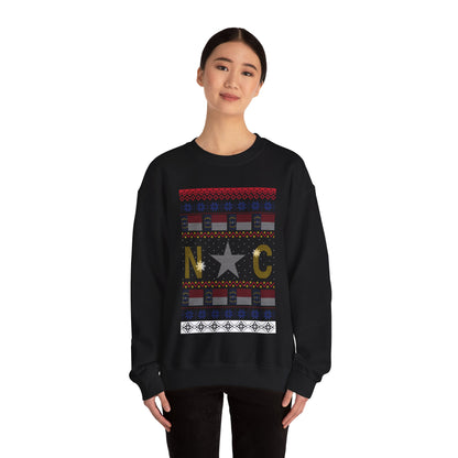 I Love North Carolina Christmas Santa, Reindeer Funny Ugly Christmas Jumper Sweatshirt