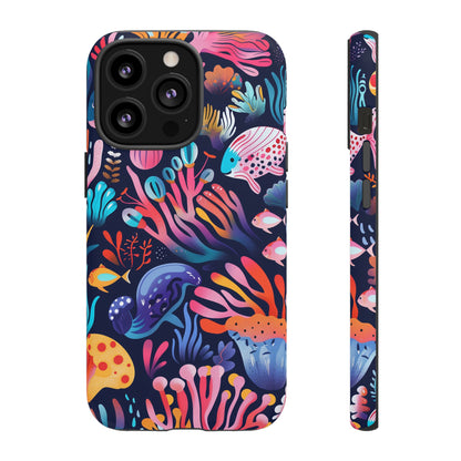 Underwater World Pattern iPhone 13 14 15 16 Pro Max Plus Case Wireless Charging Compatible Tough Cases Protection, Magnetic Phone Case for iPhone Classic Series