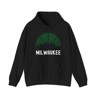 Milwaukee Skyline Wisconsin Cityscape Basketball B-Ball Retro Hoodie For Men Women