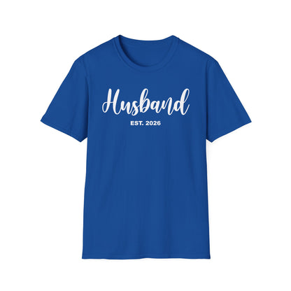 Husband Est 2026 Married Hubby Wife Honeymoon Couple Wedding T-Shirt