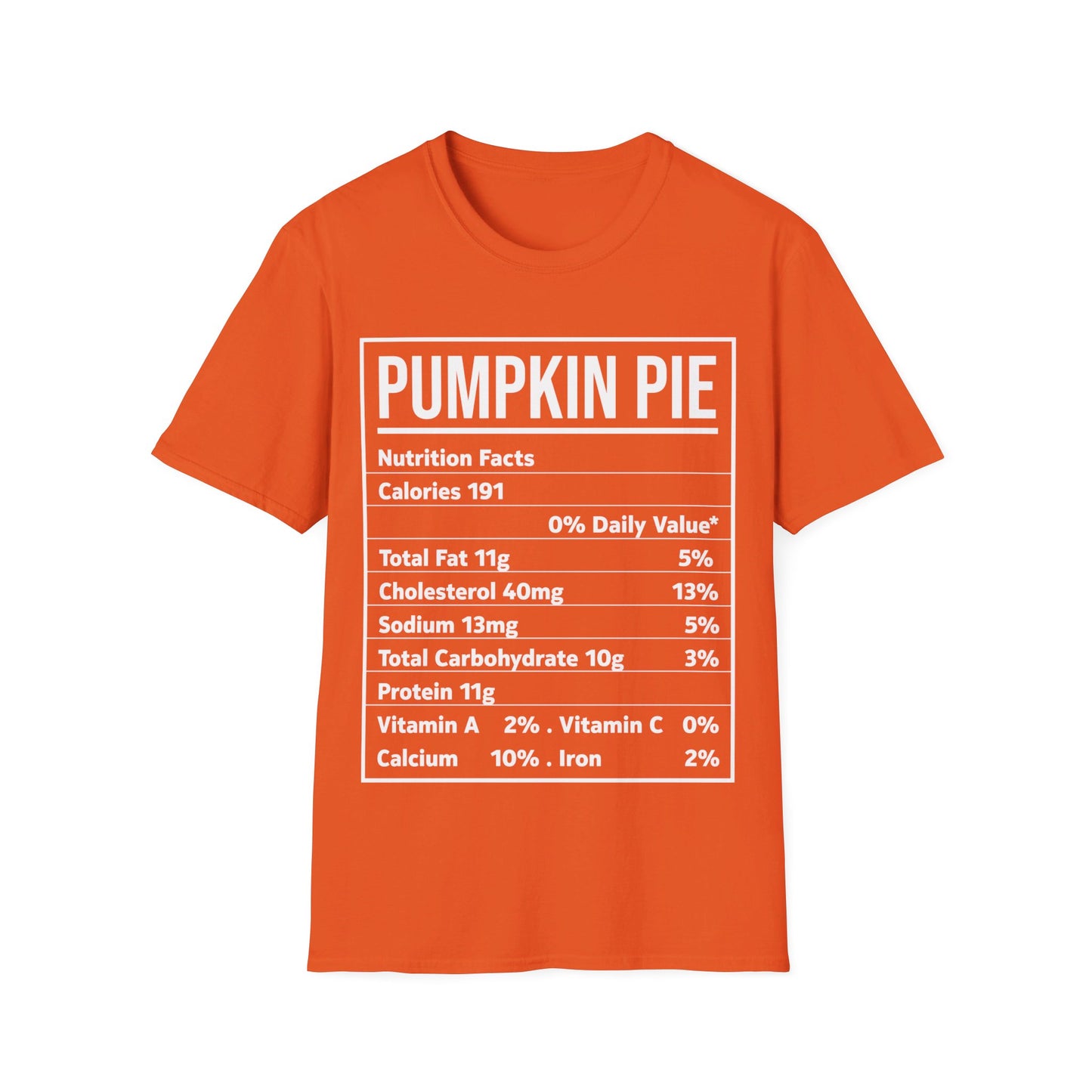 Pumpkin Pie Nutrition Facts Funny Family Matching Christmas Costume T-Shirt For Men Women