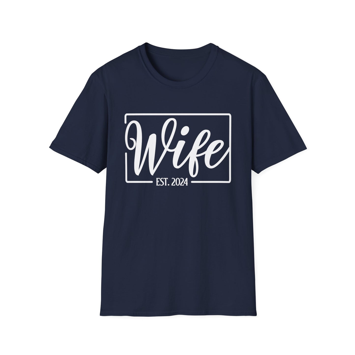 Wife Est 2024 Just Married Honeymoon Wedding Couples T-Shirt for Women