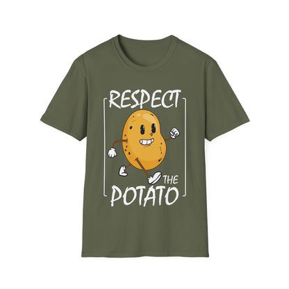 Funny Respect The Potato Gift Men Cute Root Vegetable Lovers Vegan T-Shirt For Men Women T-Shirt