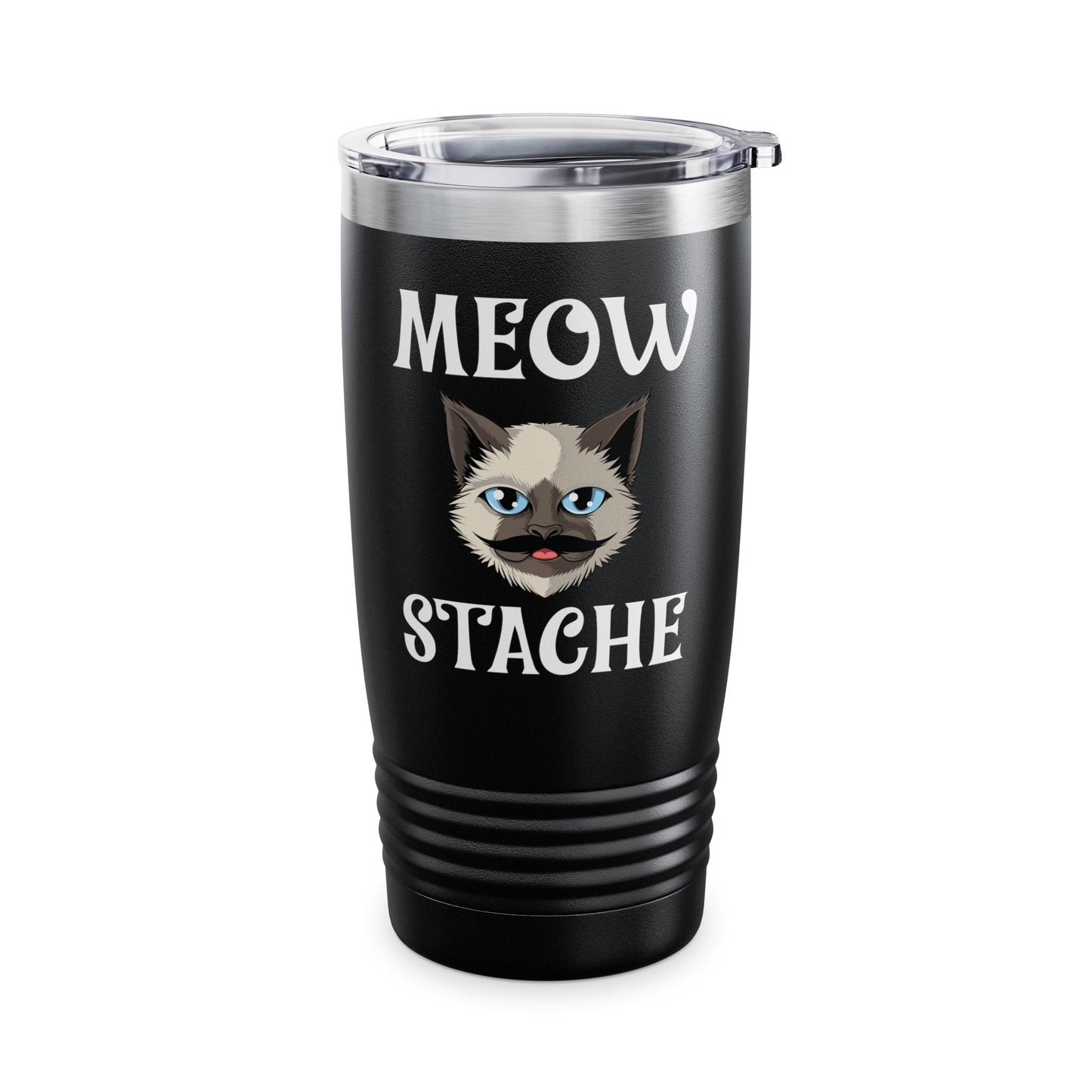 Meowstache Cat Mustache Moustache Beard Bearded Kitten Lovers Tumbler For Men Women Tumbler