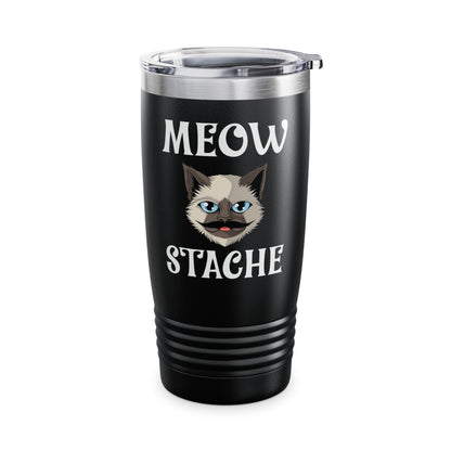 Meowstache Cat Mustache Moustache Beard Bearded Kitten Lovers Tumbler For Men Women Tumbler