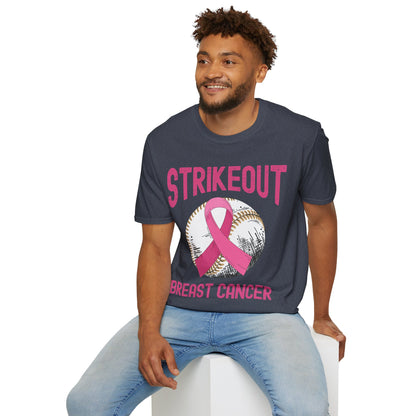 Strike Out Breast Cancer Baseball Fight Awareness T-Shirt Men Women