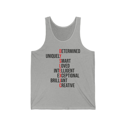 Dyslexia Awareness Teacher Therapist Unique Dyslexic Reading Therapy Tank Top Men Women Kids