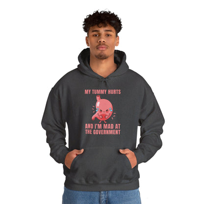 Funny My Tummy Hurts And I'm MAD At The Government Meme Sarcastic Hoodie