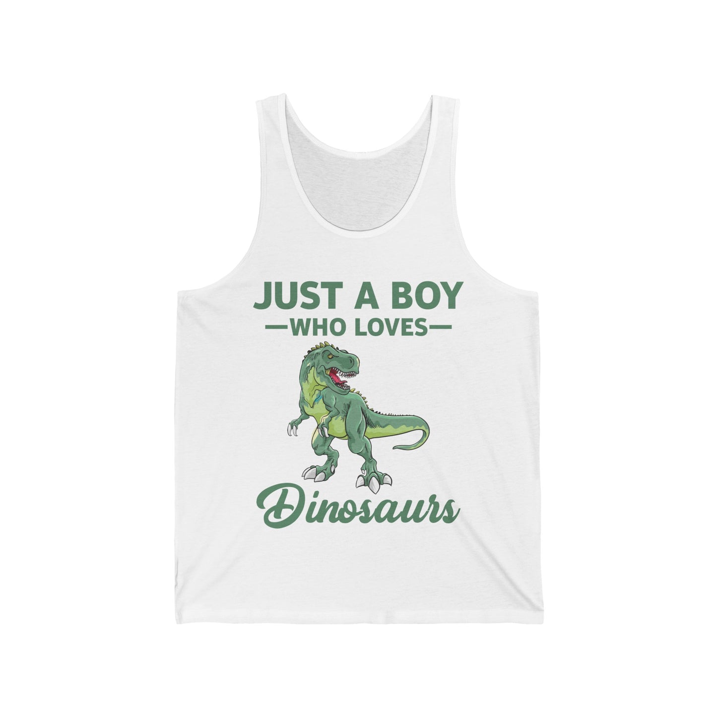 Just a Boy Who Loves Dinosaurs T-rex Schoolboys Paleontologist Tank Tops