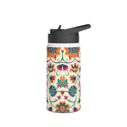 Fiesta Fiesta White Pattern Stainless Steel Water Bottle with Twist-on Lid and Double-Wall Vacuum Insulation