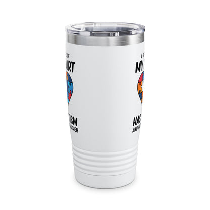 Big Peice Of My Heart Autism Awareness Sister Brother Autistic Kids Awareness Tumbler