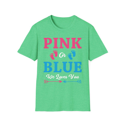 Pink Or Blue We Loves You Baby Gender Reveal Party Shower T-Shirt