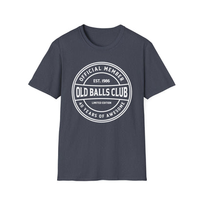 Mens Old Balls Club 40 Years Awesome Forty 40th Birthday Farthers Day T-Shirt