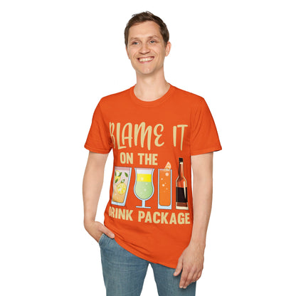 Blame It On The Drink Package Funny Cruise T-Shirt For Men Women T-Shirt