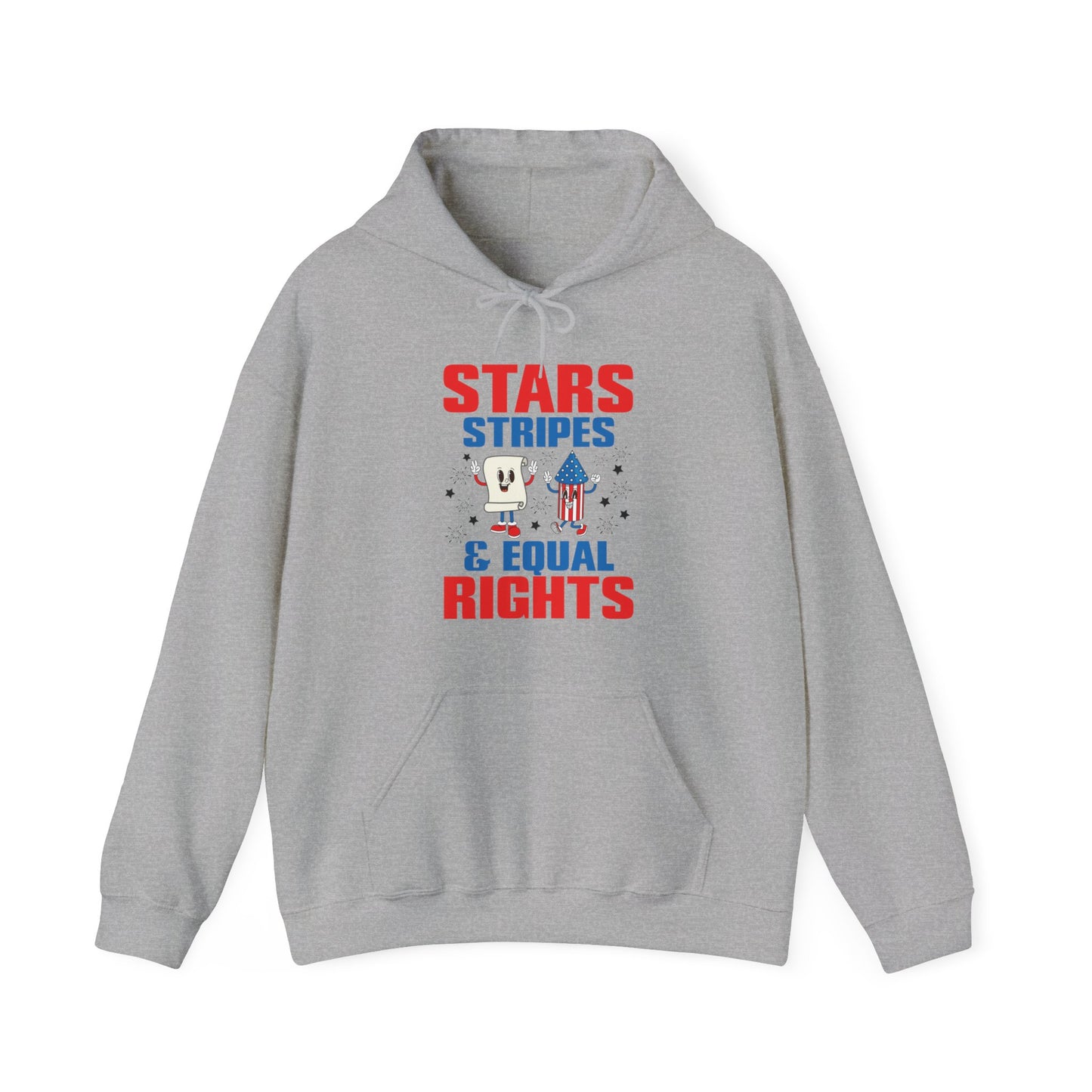 Stars Stripes & Equal Rights 4th Of July Retro Groovy Hoodie For Men Women Hoodie