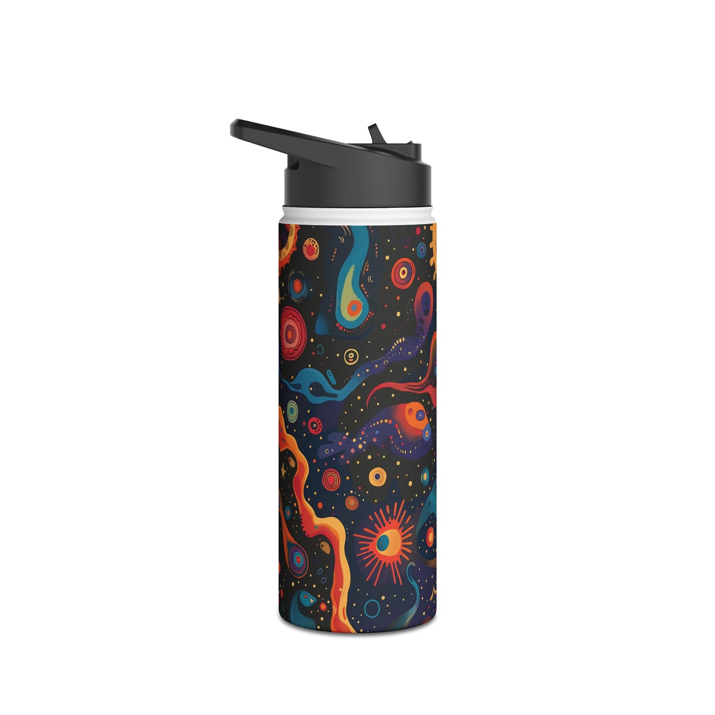 Space Oddity Pattern Stainless Steel Water Bottle with Twist-on Lid and Double-Wall Vacuum Insulation