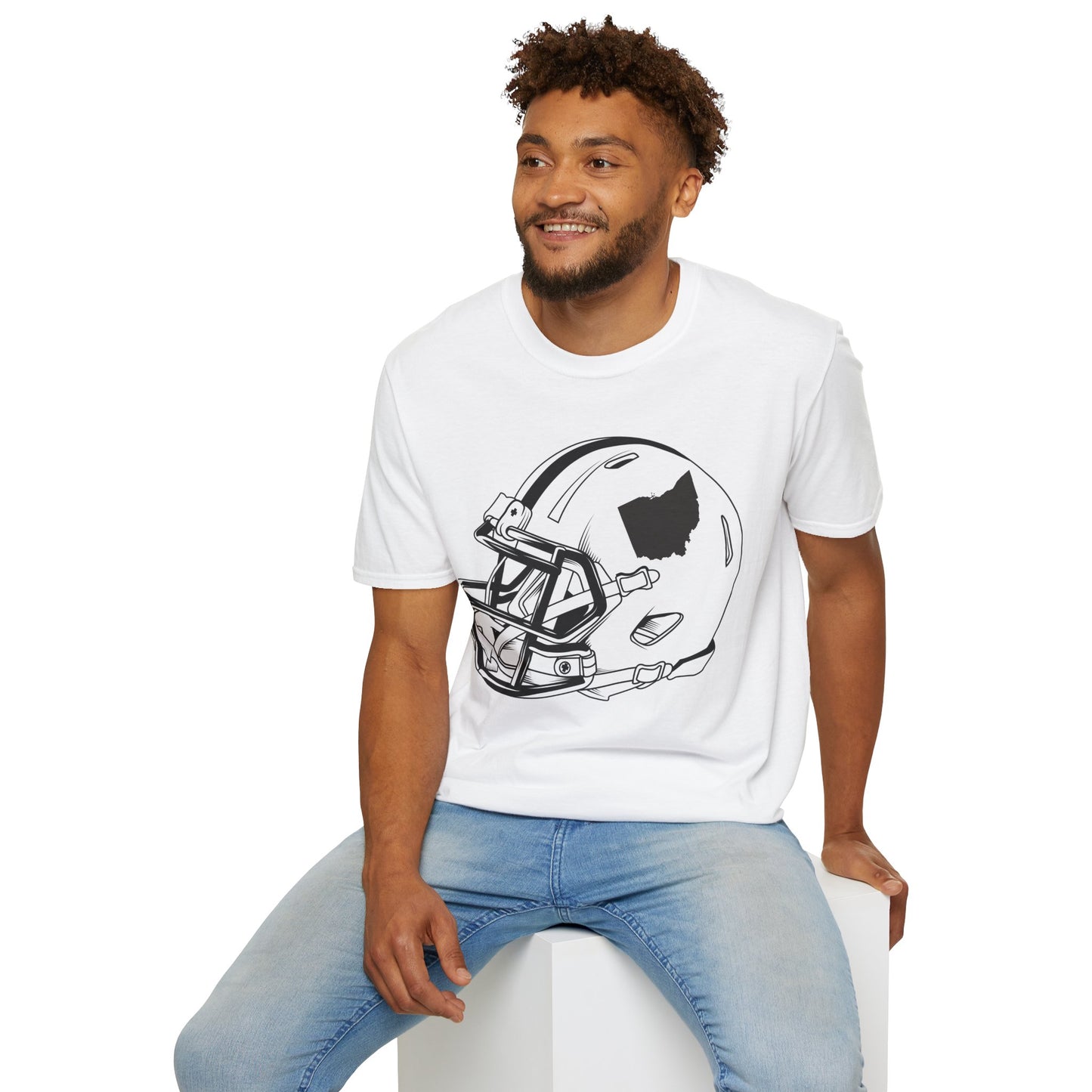 Vintage Football Helmet Shirt State of Ohio American Football Distressed T-Shirt Men Women