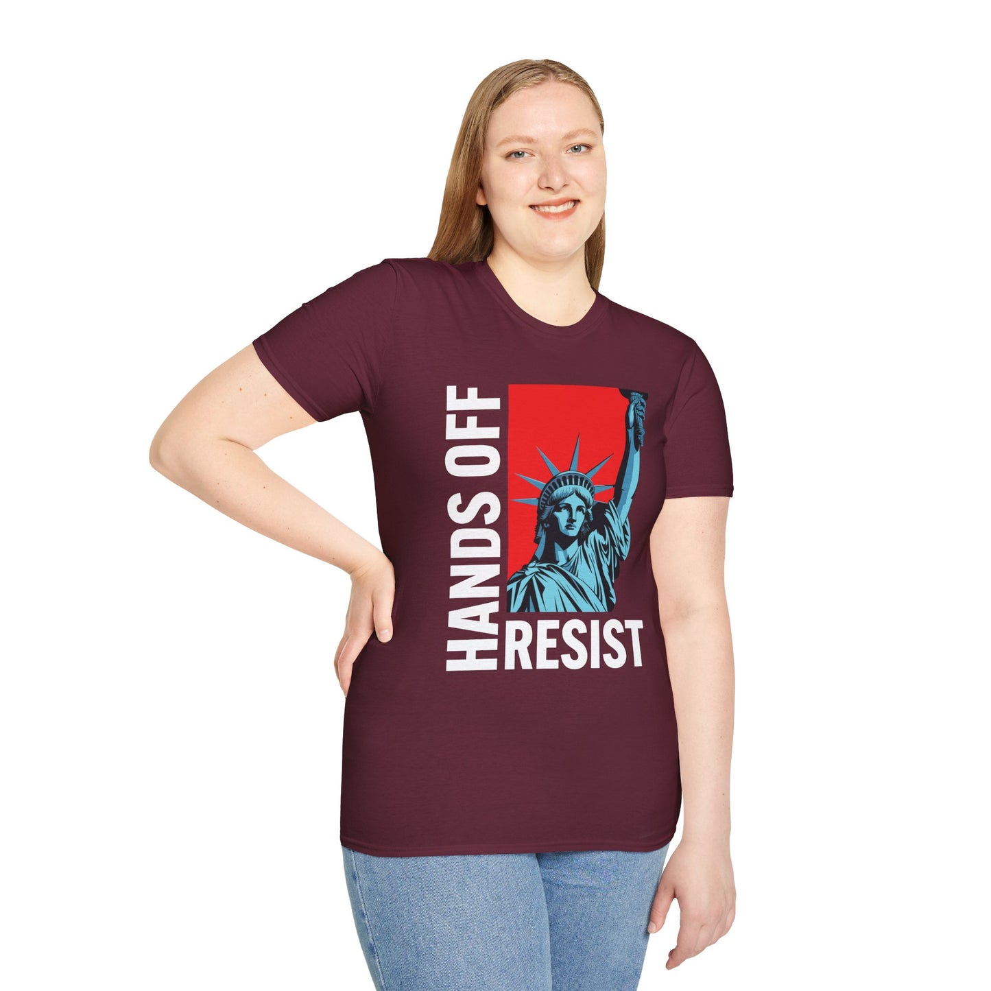 Resist Statue of Liberty Hands Off Resistance Protest T-Shirt For Men Women