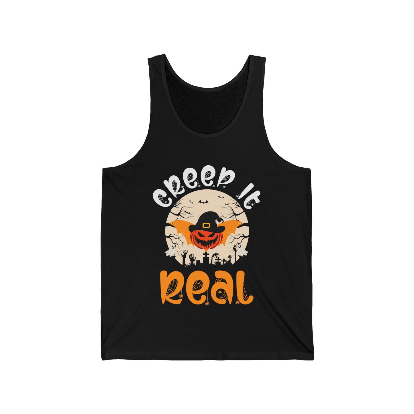 Funny Halloween Creep it Real Vintage Ghost Halloween Tank Top Men Women