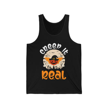 Funny Halloween Creep it Real Vintage Ghost Halloween Tank Top Men Women