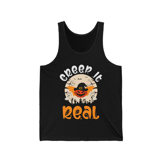 Funny Halloween Creep it Real Vintage Ghost Halloween Tank Top Men Women