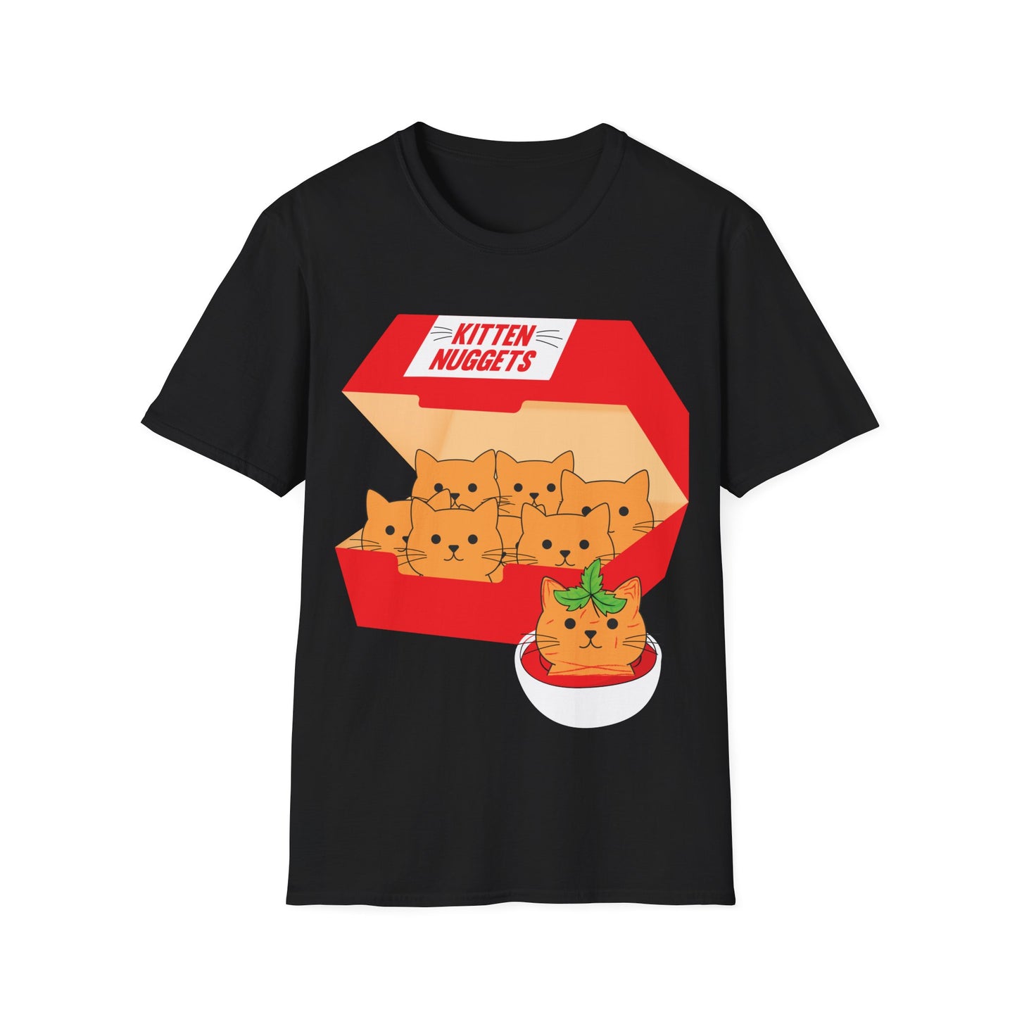Funny Kitten Nuggets Food Pun Cat Lover Gift Chicken Nuggets T-Shirt For Men Women T-Shirt