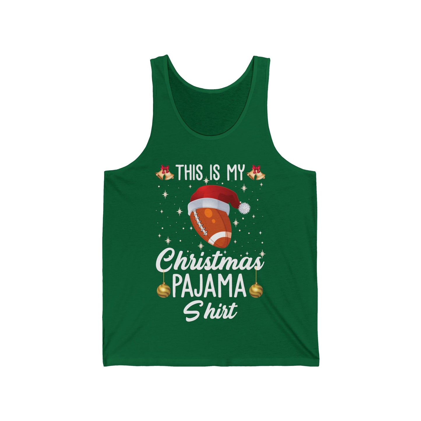 Funny This Is My Christmas Pajama Tank Gift For Football Lover Xmas Tank Top Men Women
