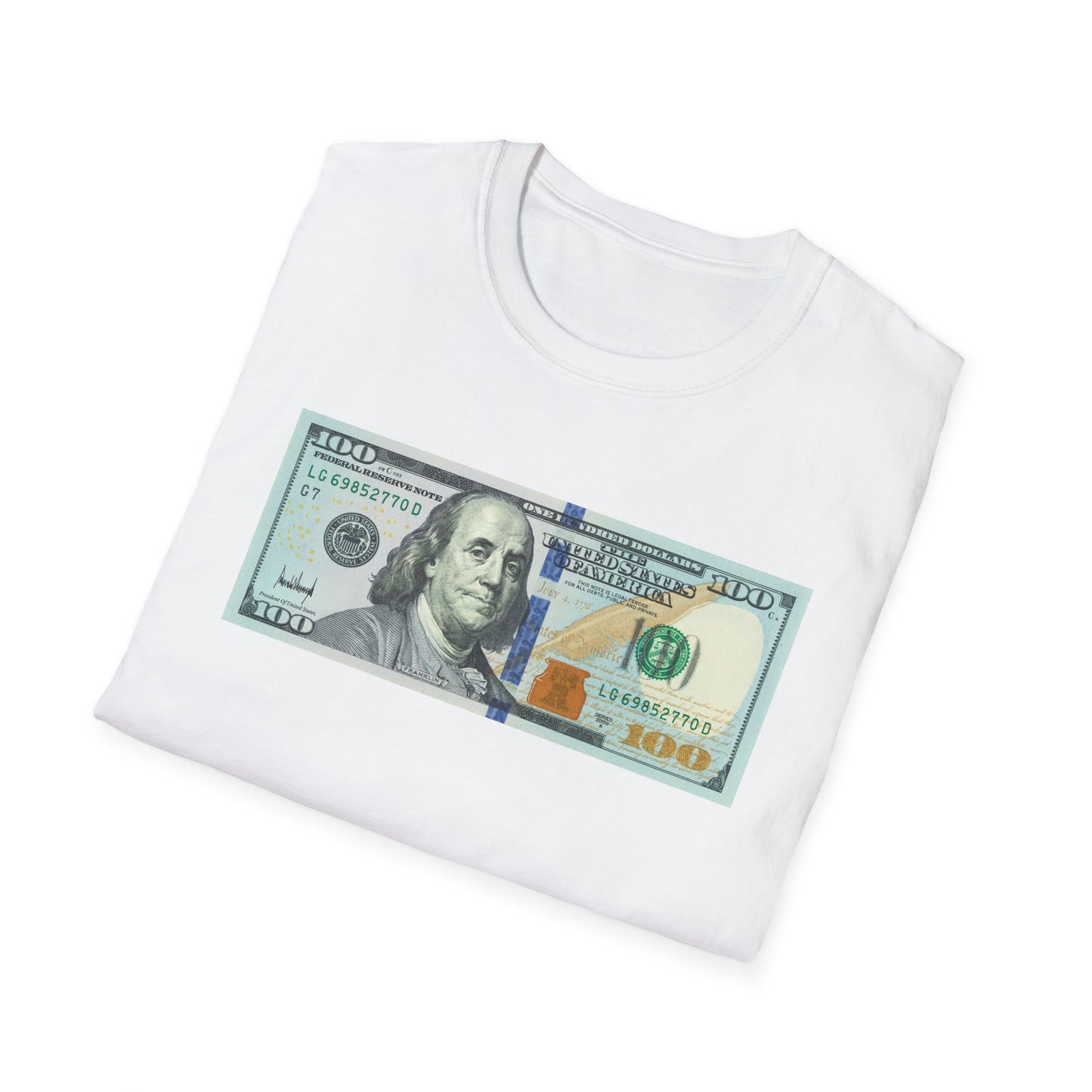 Funny Pro Trump 100 Dollar Bill Donald Trump Signature 4th of July American Patriot Support Trump Gift T-Shirt