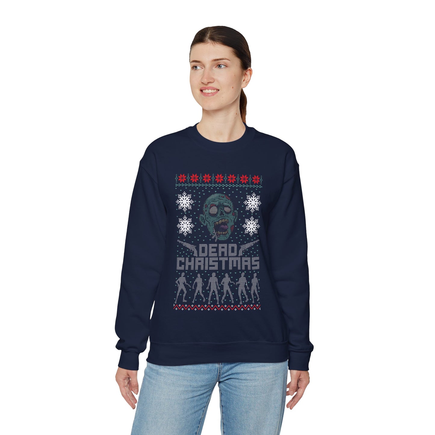 Inspired Merry Christmas The Walking Zombie Face Ugly Funny Dead Christmas Sweatshirt Jumper Xmas Sweater