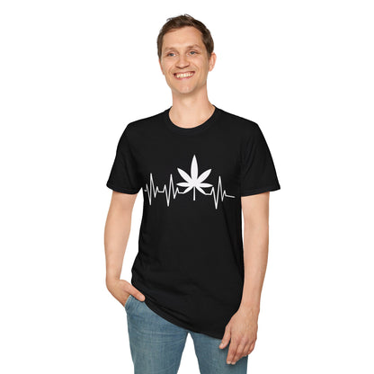 Funny Weed Cannabis Marijuana Leaf Heartbeat Stoner Tie Dye T-Shirt For Men Women T-Shirt