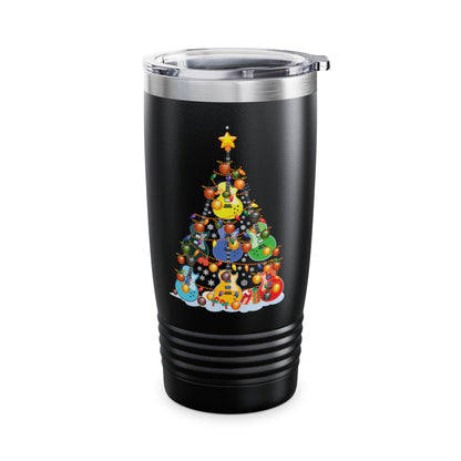 Cute Guitar Christmas Tree Music Stocking Stuffer Snow Tumbler For Men Women Kids Tumbler