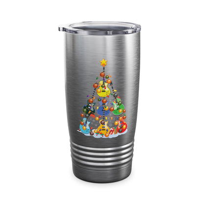 Cute Guitar Christmas Tree Music Stocking Stuffer Snow Tumbler For Men Women Kids Tumbler