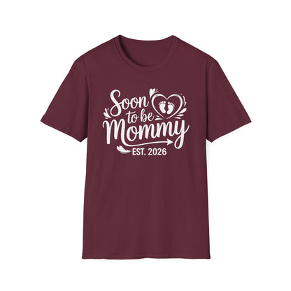 Funny Soon to be Mommy 2026 Mother's Day First Time Mom Pregnancy T-Shirt For Women