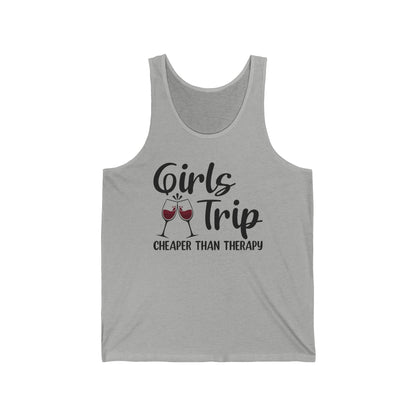 Funny Girls Trip Cheaper Than Therapy Beach Vacation Party Tank Top For Women