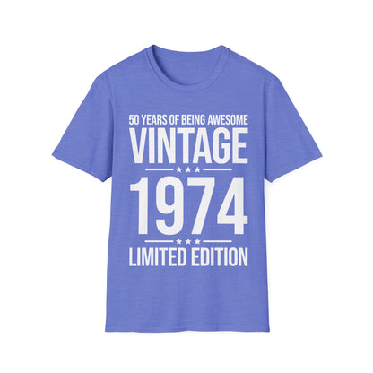 50 Year Old Gifts Vintage 1974 50 Years Awesome 50th Birthday T-Shirt