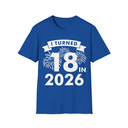 Funny I Turned 18 In 2026 18th Birthday Party Gift T-Shirt For Men Women