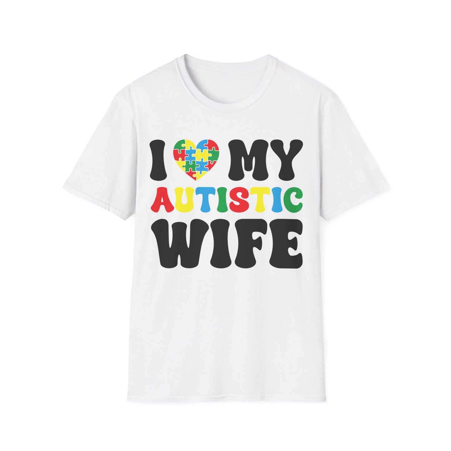 Funny I Heart My Autistic Wife I Love My Autistic Wife T-Shirt For Men T-Shirt