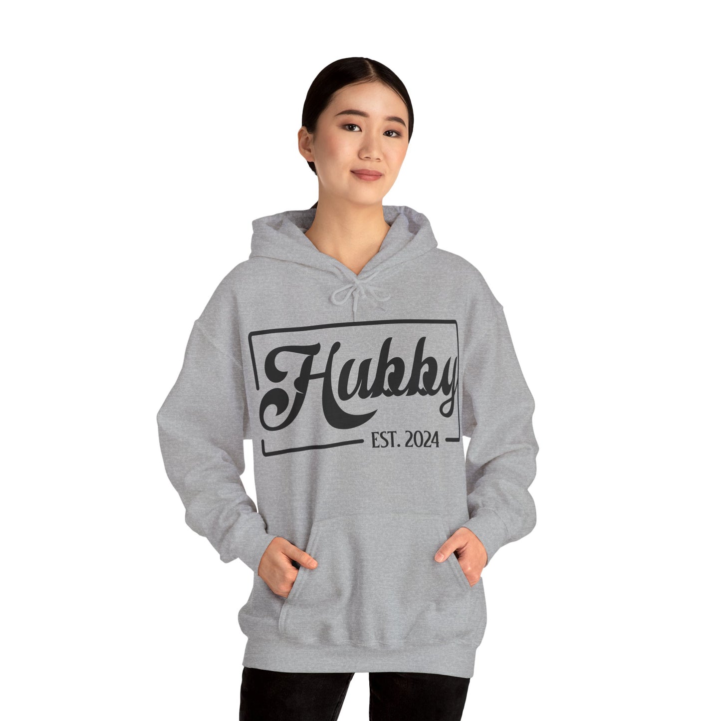 Hubby Est 2024 Just Married Honeymoon Wedding Couples Hoodie For Men Hoodie